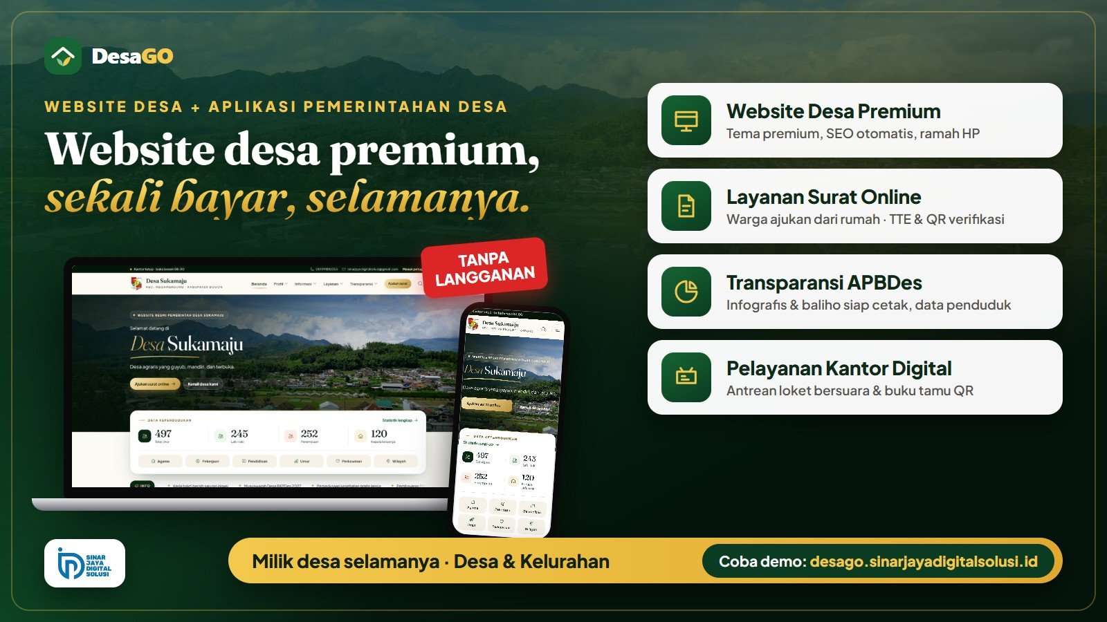 Aplikasi Swadesa (lifetime) — Website & Sistem Informasi Desa